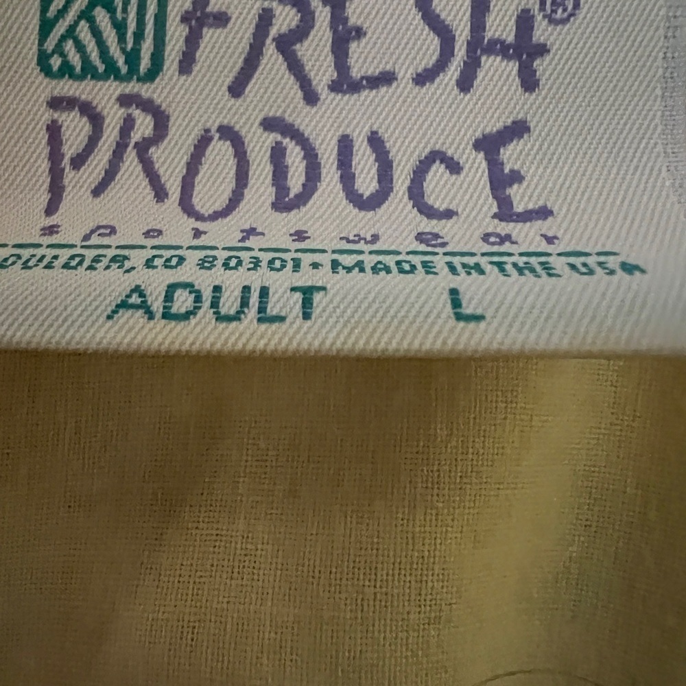 Fresh Produce set: yellow sleeveless shirt, Sz L. Yellow gingham pants, Sz XL. - Picture 12 of 13